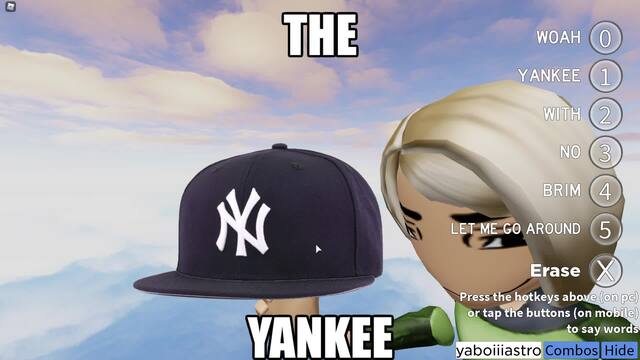 Yankee With No Brim Roblox Game Easter Egg Medal Tv - roblox hat combinations